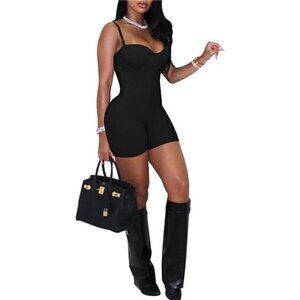Women's Sexy Sleeveless Jumpsuits Bodycon Rompers Y2k Bodysuit Club Outfits